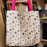 Sweet Kawaii Dog Print Canvas Underarm Bag High-capacity Cartoon Harajuku Shoulder Handbags Trendy Tote Bags Y2k Aesthetic